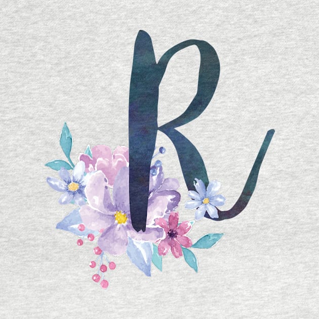 Floral Monogram R Pretty Lilac Bouquet by floralmonogram